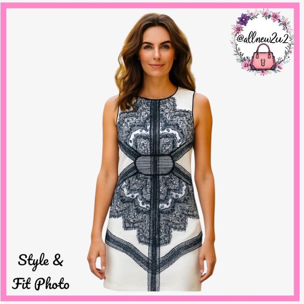 The Vintage Shop Black & White Lace Dress New